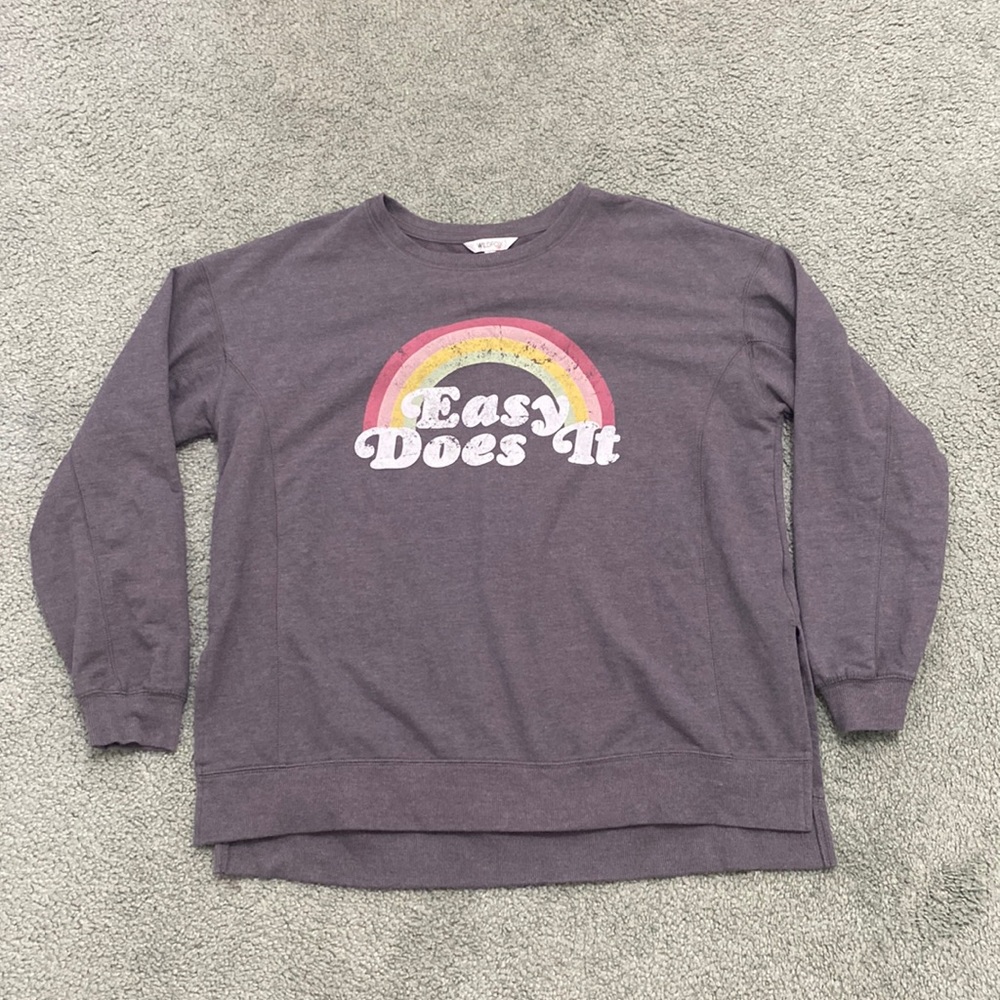 Wildfox Easy Does It Gray Crew Sweatshirt
